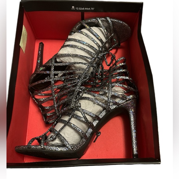 Holographic Caged Heeled Sandals - Picture 5 of 6